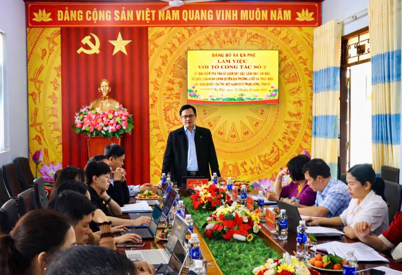 TỔ CÔNG TÁC SỐ 02 CỦA ỦY BAN KIỂM TRA TỈNH ỦY GIÁM SÁT TẠI ĐẢNG ỦY XÃ EA PHÊ